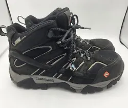 Merrell black Moab Vertex mid composite toe, work bootsSize 9.5 mensGood used condition, one of the shoe strings is...