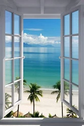 Window Into Paradise / Beach Window. Size: 24