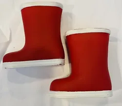 OUR GENERATION BY BATTAT RED RUBBER RAIN BOOTS!. In used condition, some markings noticed.