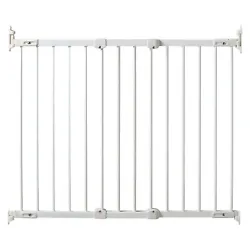 Durable and solidly-mounted gate ensures your baby avoids the stairs, ensuring your childs safety as they wander the...