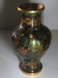 Beau Vase Ancien: Émail Cloisonné Sur Bronze. Petite TailleTravail artisanal de qualité.Poids:195gr