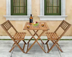 Includes a round table and 2 chairs that can easily fit in any outdoor space like a balcony, porch, or patio area....