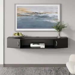 Floating TV Stand. Storage&Space-saving Modern design is compatible seamlessly with any decor of your room frees up...