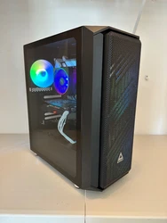 CASE: MONETECH BLACK ATX MID TOWER ARGB AIR X BLACK SPCC CASES. INCLUDES: MONETECH INSTRUCTIONS, WIFI ANTENA, AND POWER...