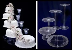 5 TIER CAKE STAND. PLATES AND PILLARS ARE INTERCHANGEABLE THAT ALLOWS YOU TO DESIGN YOUR OWN CAKE STAND. THE...