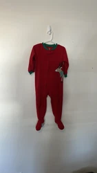 Carters Christmas Reindeer Red Fleece Footie PJs. Excellent used condition. No flaws.