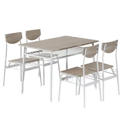 Features: 1.【5-piece dining table and chair set】bar table and chairs set sold in a complete sets which included 1...