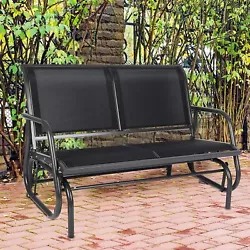 This glider bench chair can swing two people with ease due to its size. Curved arms of each side provides more comfort....