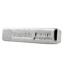 20 oz Long Cast Silver Bar by Scottsdale Mint. SCOTTSDALE MINT presents. Certain portions of the stamped logo area may...