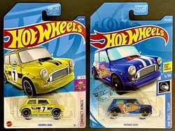 Hot Wheels Lot of 2: Morris Mini 5/5 Compact Kings Series Treasure Hunt + Morris Mini 5/10 HW Race Team Series.