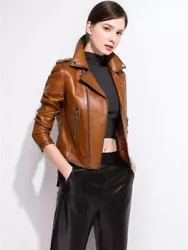 • High-quality Leather. • Color: Brown. • It will be the best Jacket in your closet. • Front: Zipper Closure.