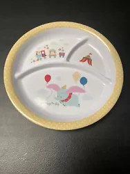 DISNEY BABY Divided Dumbo Plate Learning to Fly 10 inches 2013. Amazing condition!