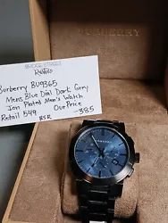 Burberry BU9365 Chronograph 42mm Blue Dial Dark Grey Ion-plated Mens Watch.Brand new never worn without tags. Come...