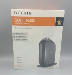BRAND NEW BELKIN SURF N300 WIRELESS N ROUTER - FACTORY SEALED.  Brand new and sealed