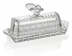 Bezrat Glass Butter Dish | Premium Butter Dish with Lid and Easy Grip Handle | Easy to Use and 100% Food Safe -...