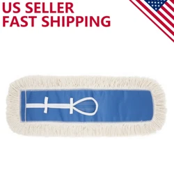 Mop head has quick-dry blue top with reinforced binding around keyhole opening for added protection against raveling or...