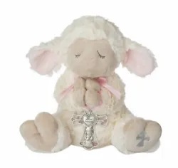 Color:Pink (Girl) Set includes plush lamb with removable pendant crib cross in. Removable pendant/crib cross.