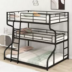 Full XL top bunk, twin XL middle bunk, and queen lower bunk. Bed Material. Upper/Down Bed Weight Capacity. Number of...
