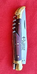 Rare couteau Pliant Laguiole rossignol ancien 20 cm ouvert et 11cm fermé Thiers 3 Pieces bois d acajou tire bouchon...