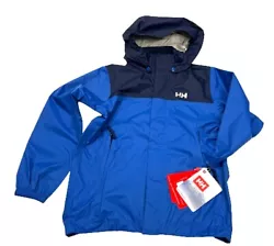 Kids Loke Jr Helly Hansen Jacket. Helly tech Protection -. waterproof, windproof, breathable. removable hood. Machine...