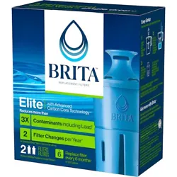 Brita Longlast Replacement Filters for Pitchers Dispensers - 2 Count.