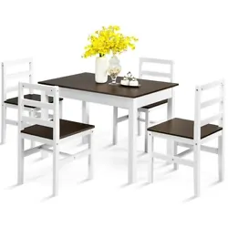 The 5-piece dining furniture includes 1 dining table and 4 chairs. The great asset of pine wood is that it makes the...