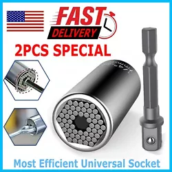 Professional grade universal socket wrench. - 1 x Universal Socket Adapter. - Power drill adapter included. - 1 x Power...