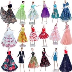 Fashion Floral Princess Dress 1/6 BJD Clothes Set For Barbie Doll Clothes Outfits Shirt Skirt Party Gown 11.5