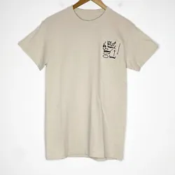 Jean Michel Basquiat Art Embroidered Logo Tan XL Short Sleeve Tee. Ships USPS First Class Mail ASAP.Evil Thoughts...