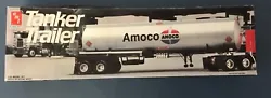 AMT ERTL Amoco Tanker Trailer 1:25 kit. Open box. 1987 Mostly sealed inside.  Never started.