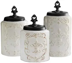 GORGEOUS EMBOSSED CERAMIC – Thick, Durable Ceramic Jars are Safer Than Plastic & Feature Ornate Pattern for Superbly...