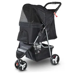 This pet stroller is great for walking your pet in style. The material is water resistant to protect against any...
