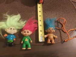 Vintage Troll Lot Made In Korea With Rope 1993 Burger King +. From estate wear dirtiness one on keft is Burger King...