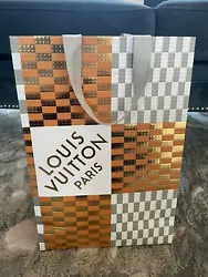 Louis Vuitton Holiday Christmas 2022 White Gold orange Logo Paper Shopping Bag - 14x10. - Lovely limited edition,...