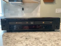 For sale, one Sony RCD-W500C Disc Recorder, 5 Disc Player/Changer, with Remote, cables and manual.  FOR PARTS/REPAIR....