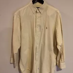Ralph Lauren Classic Fit Dress Shirt Long Sleeve Button Down Yellow 16 1/2 32.