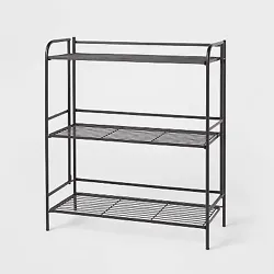 •3-tier shelf with an open design •Features a metal frame •Foldable construction •Spot or wipe clean for easy...