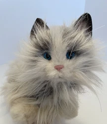 RARE FurReal Friends Grey/White Cat 2002 Tiger Electronics WORKS.