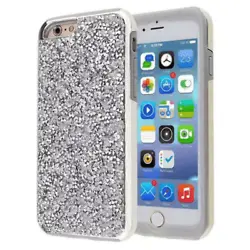 For iPhone 5/5s/SE 2016 Dual Layer Glitter/Rubber Case SILVER iPhone 5/5s/SE 2020 Dual Layer Glitter/Rubber Case SILVER...