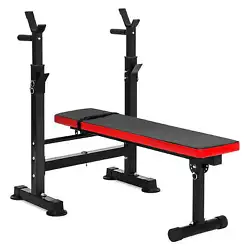 Fitvids LX400 Adjustable Olympic Workout Bench with Squat Rack. Foldable: Achieve a quality upper body workout, as this...