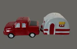 Pickup Truck & RV Trailer Salt & Pepper Shakers Egg Camper Travel Decorative Collectible. Cute pair! In excellent...
