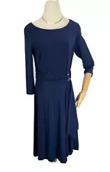 Fit and flare style dress. Navy Blue Dress.