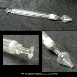 Doctors Syringe made of clear glass with what looks. Antique Glass Syringe.