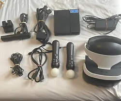 PlayStation 4 VR Set USED and it comes with all the wires and 2 motion controllers.