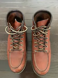 Red Wing Shoes Moc Toe Heritage Boots for Men, Size 10 - Brown.
