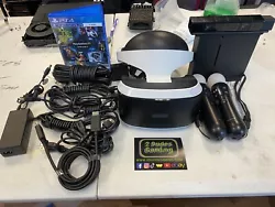 B PlayStation Vr Headset Demo Disc 3 Camera Controllers Processor Complete. PlayStation VR,tested and works great.Comes...