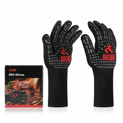 ➽ 1472°F Heat Resistant&Multiple Uses The BBQ gloves are made of high-quality heat resistant Aramid fabric, protect...