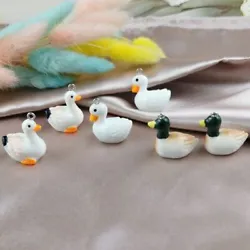 Shape : Duck. Material : Resin. Item Type : Charms. Charms Type : Animals. 10 Pcs Charms. Color : As Picture.