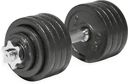 Included Components 2 collars, 12 weight plates, 1 dumbbell handle. Set includes – 52. Total: one 17” dumbbell...