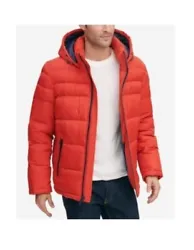 Quilted stretch ultra loft puffer jacket, attached quilted hood, front zipper closure. Manufacturer: Tommy Hilfiger....